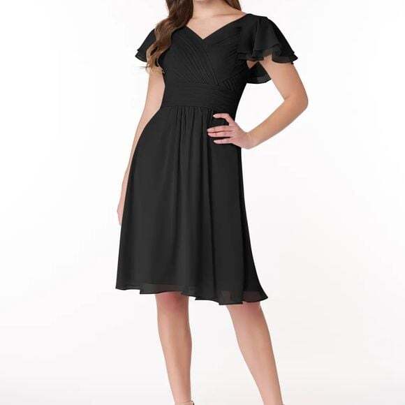 Azazie Dresses & Skirts - Azazie Hadley Black Wedding‎ Guest Cocktail Dress A14